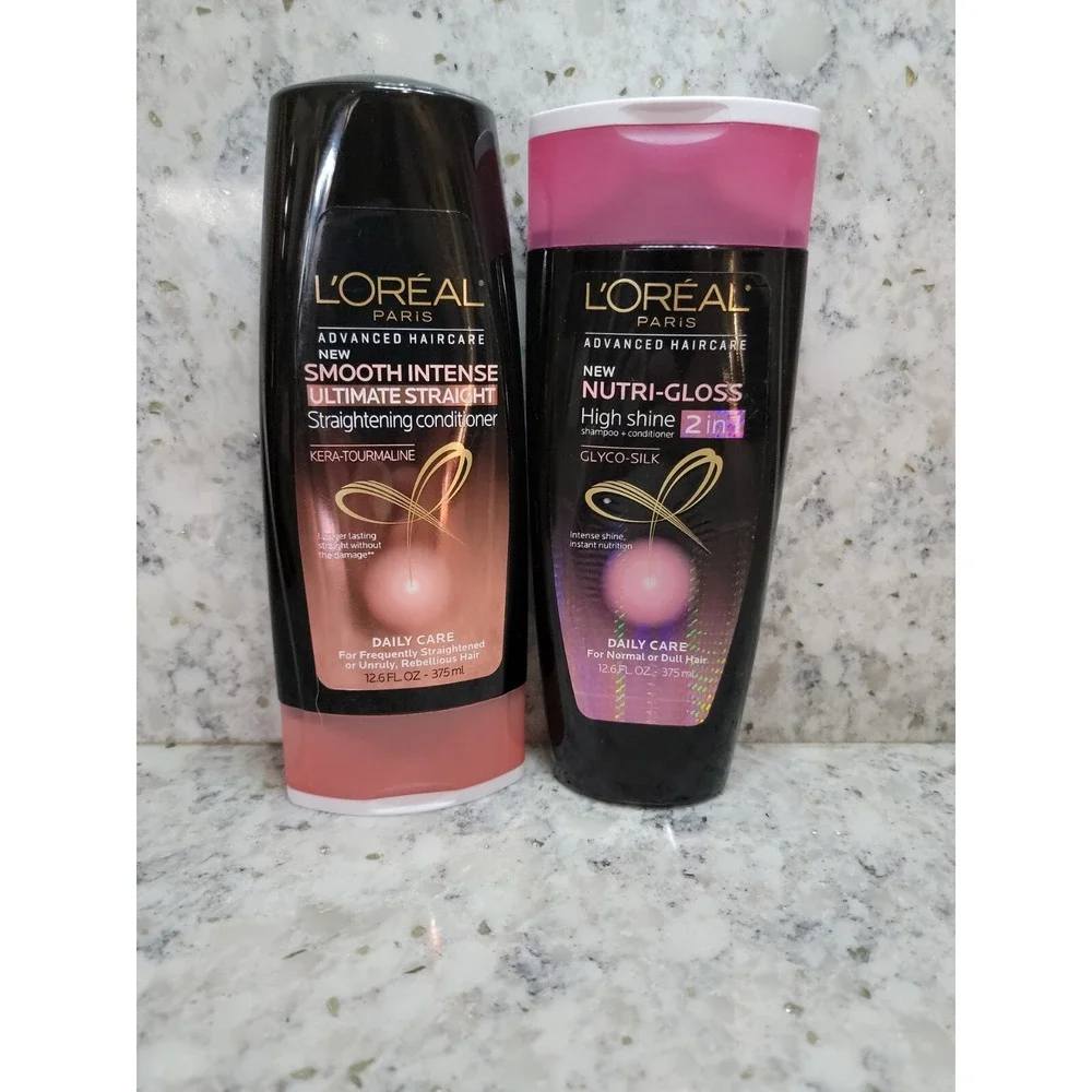 L'Oreal Nutri-Gloss High Shine 2 In 1 & Smooth Intense Conditioner Set‎ Of 2